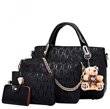 Load image into Gallery viewer, Women 4 Set Handbags Pu Leather Fashion Designer Handbag Shoulder Bag Black Vintage Female Messenger Bag Sac A Main