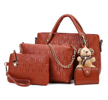 Load image into Gallery viewer, Women 4 Set Handbags Pu Leather Fashion Designer Handbag Shoulder Bag Black Vintage Female Messenger Bag Sac A Main