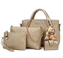 Load image into Gallery viewer, Women 4 Set Handbags Pu Leather Fashion Designer Handbag Shoulder Bag Black Vintage Female Messenger Bag Sac A Main