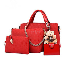 Load image into Gallery viewer, Women 4 Set Handbags Pu Leather Fashion Designer Handbag Shoulder Bag Black Vintage Female Messenger Bag Sac A Main